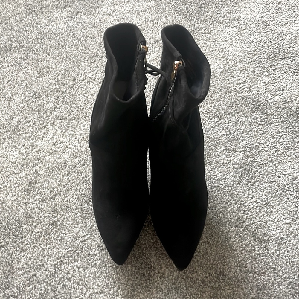 Black velvet booties barely worn